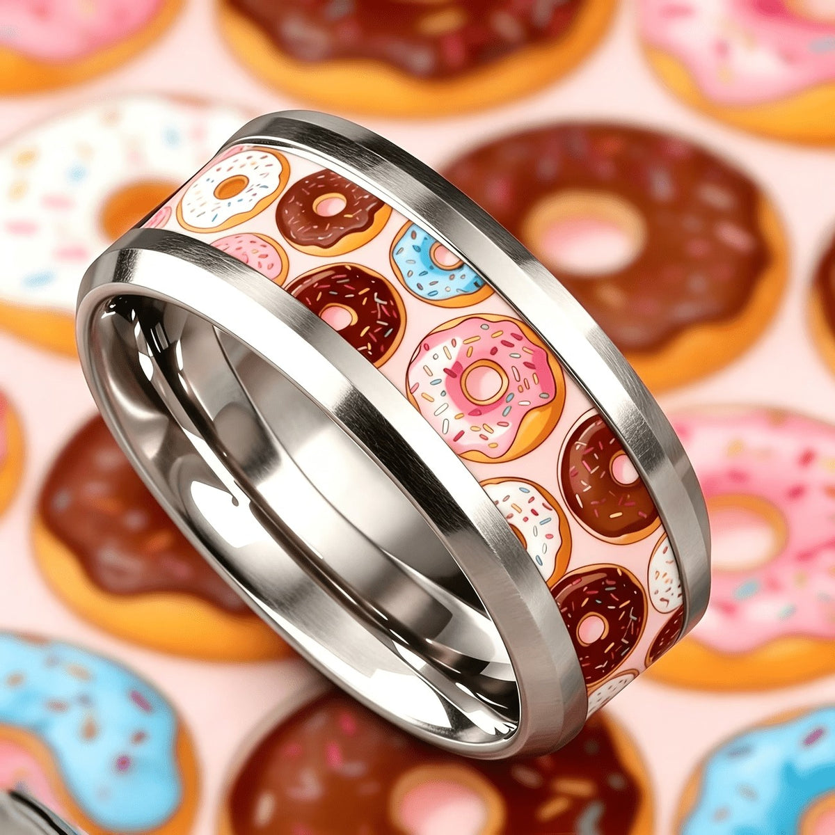 Colorful Donut Pattern Ring