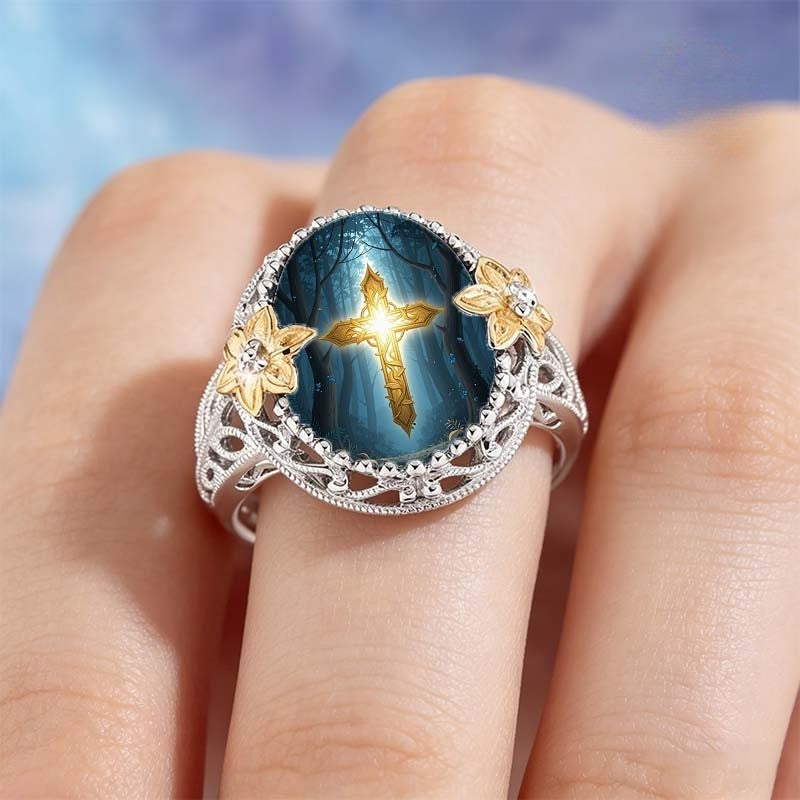Forest Cross Statement Ring