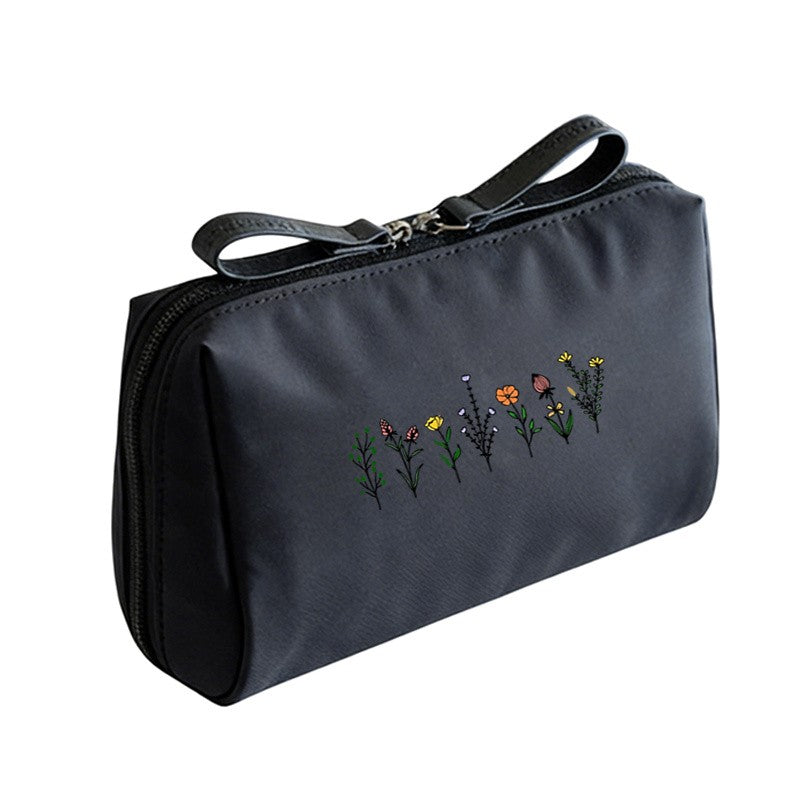Sage Green Floral Cosmetic Bag