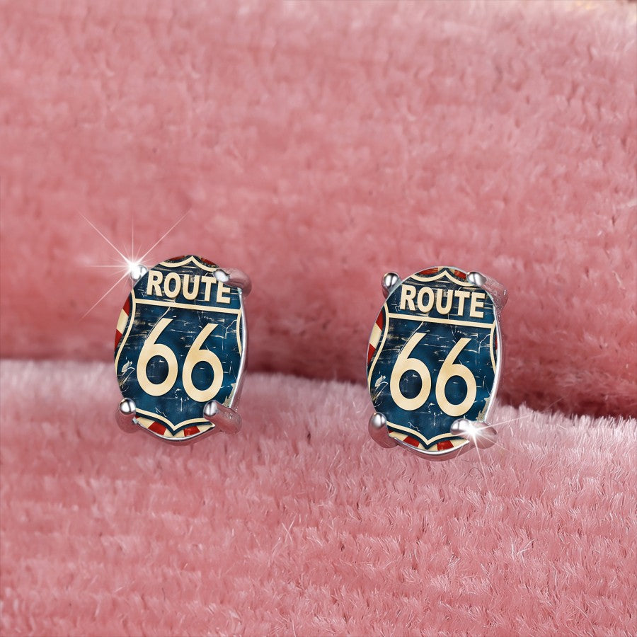 Route 66 Shield Earrings