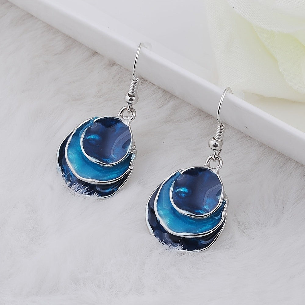 Layered Resin Drop Earrings