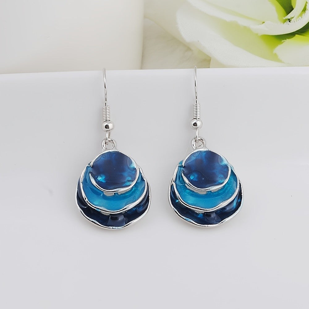 Layered Resin Drop Earrings