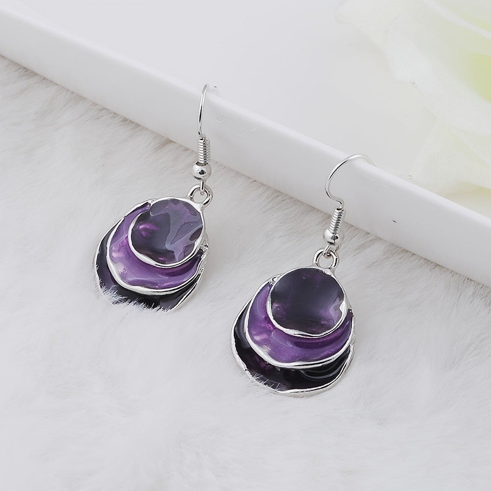 Layered Resin Drop Earrings