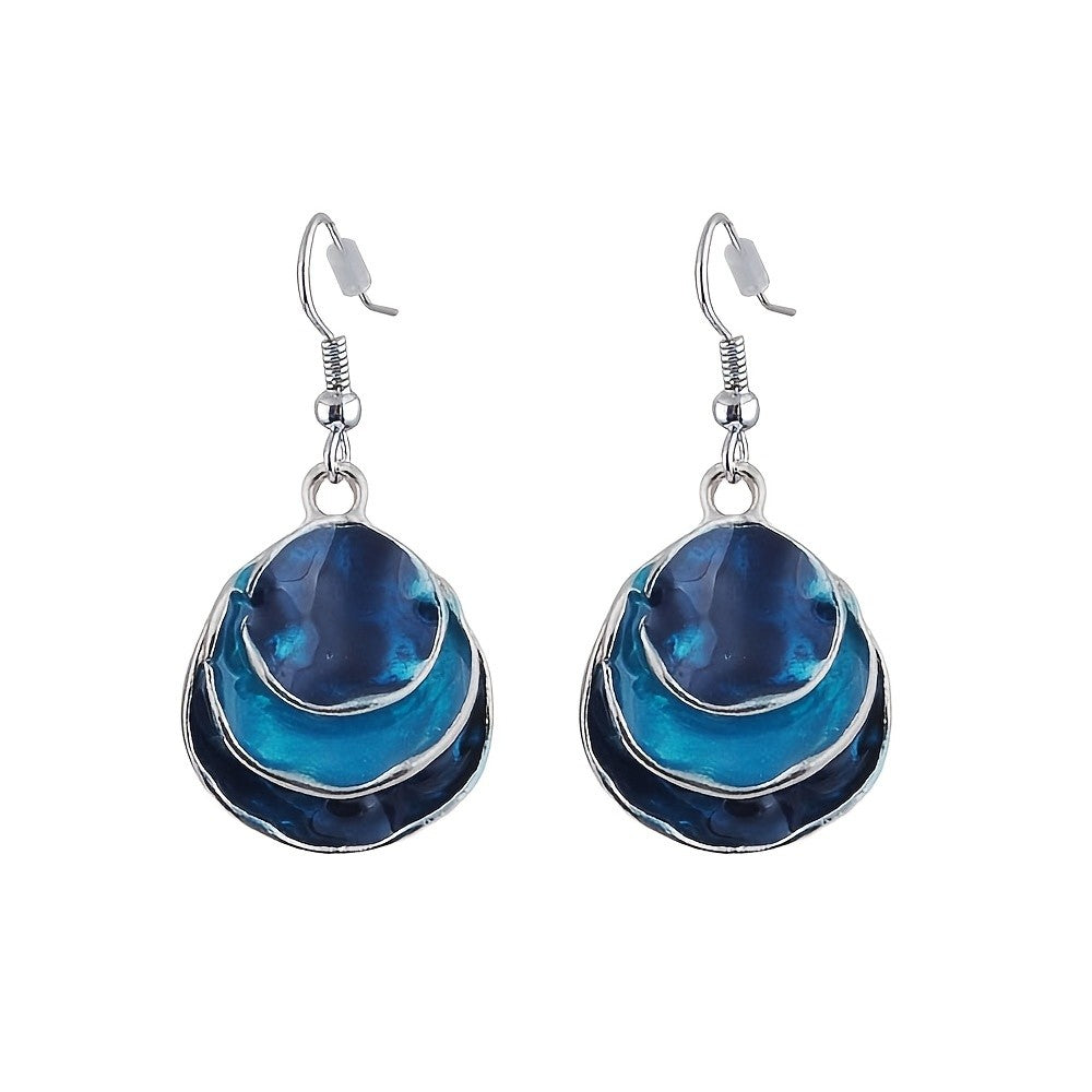 Layered Resin Drop Earrings