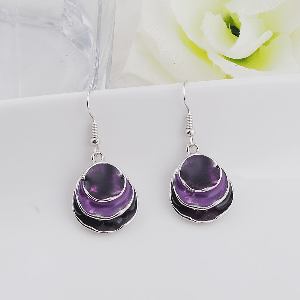 Layered Resin Drop Earrings