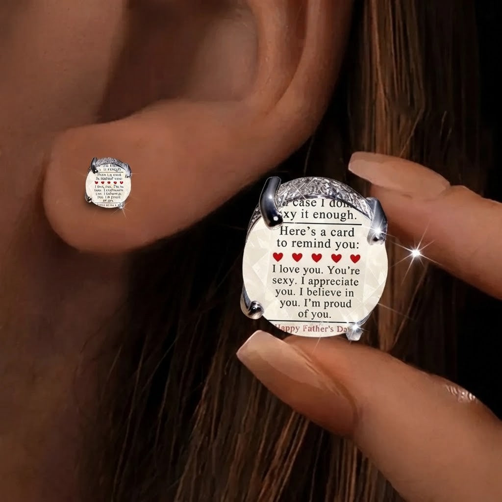 Affirmation Card Stud Earrings