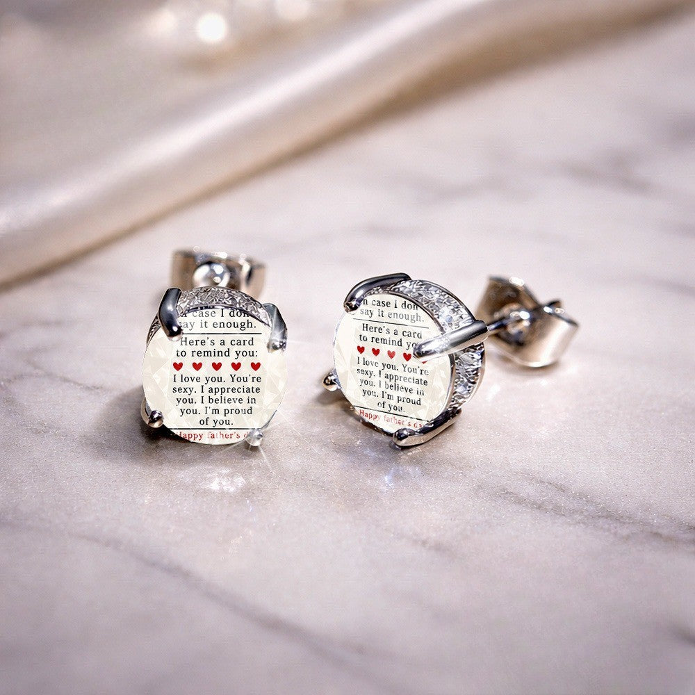 Affirmation Card Stud Earrings