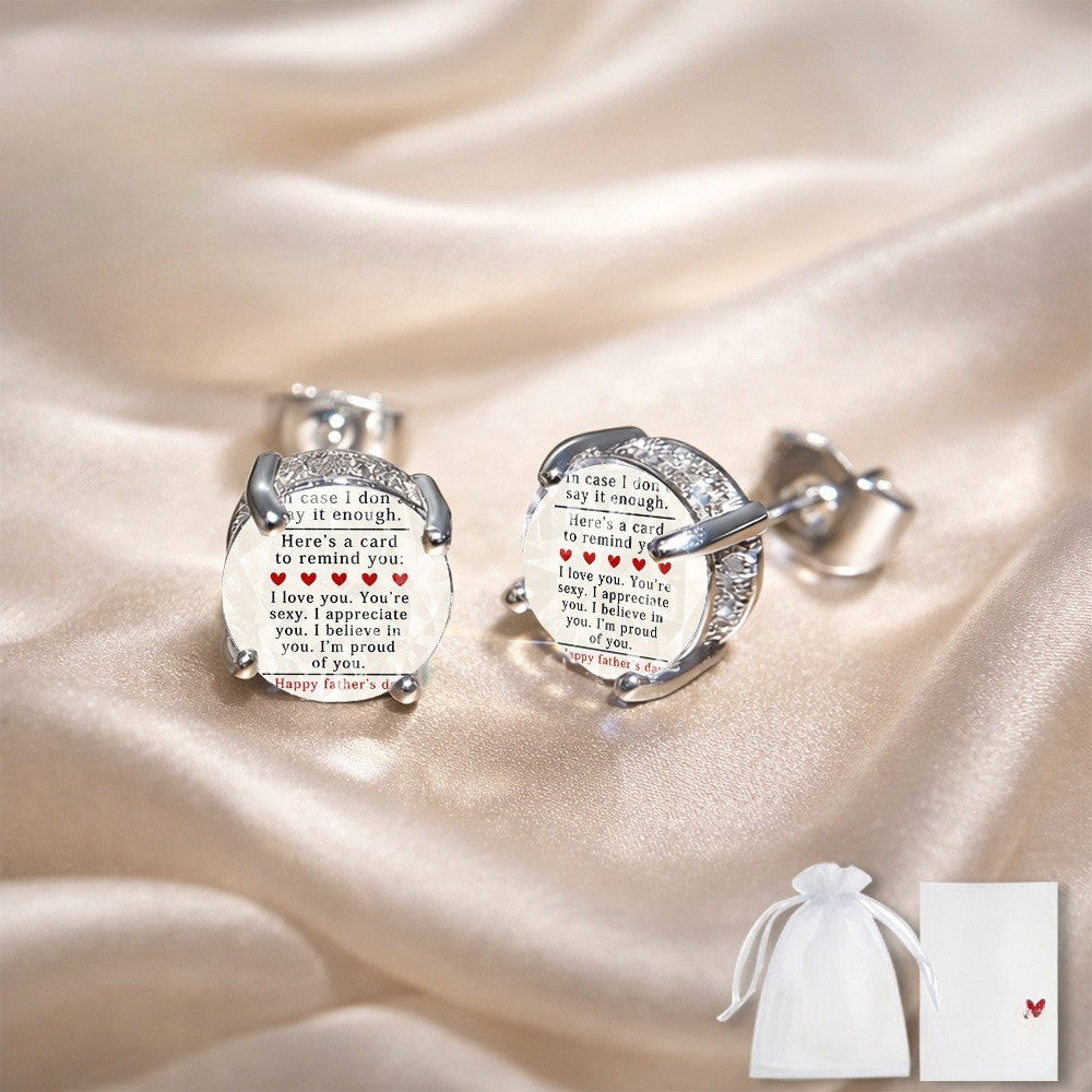 Affirmation Card Stud Earrings