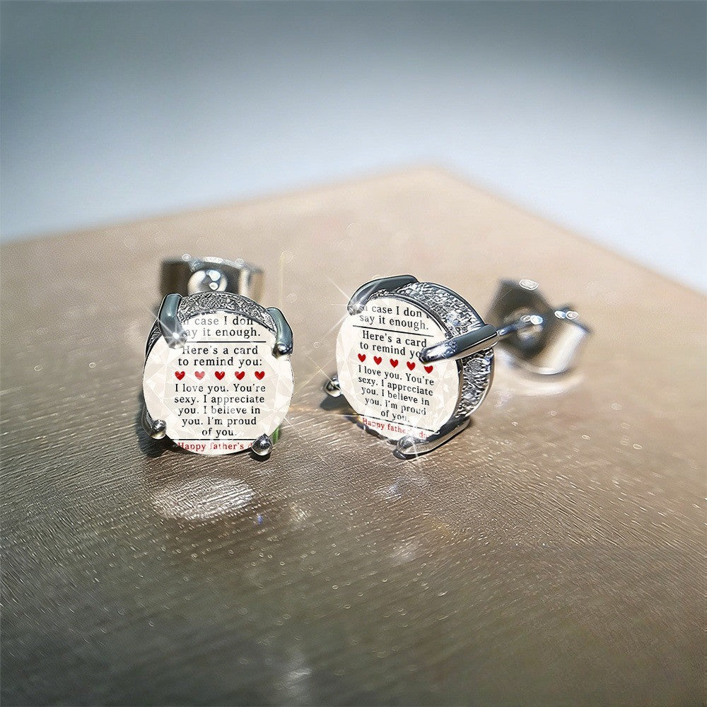 Affirmation Card Stud Earrings