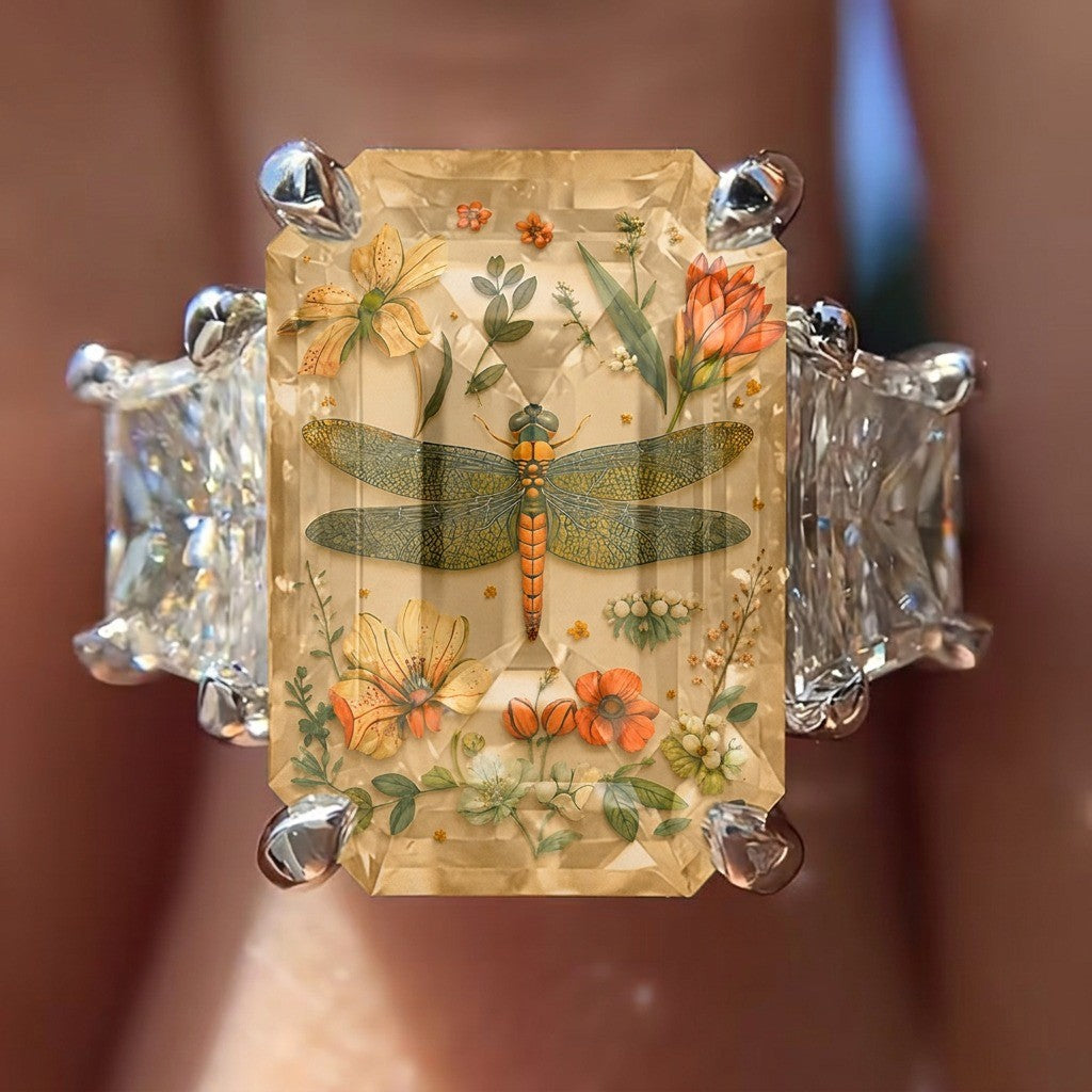 Dragonfly Botanical Ring