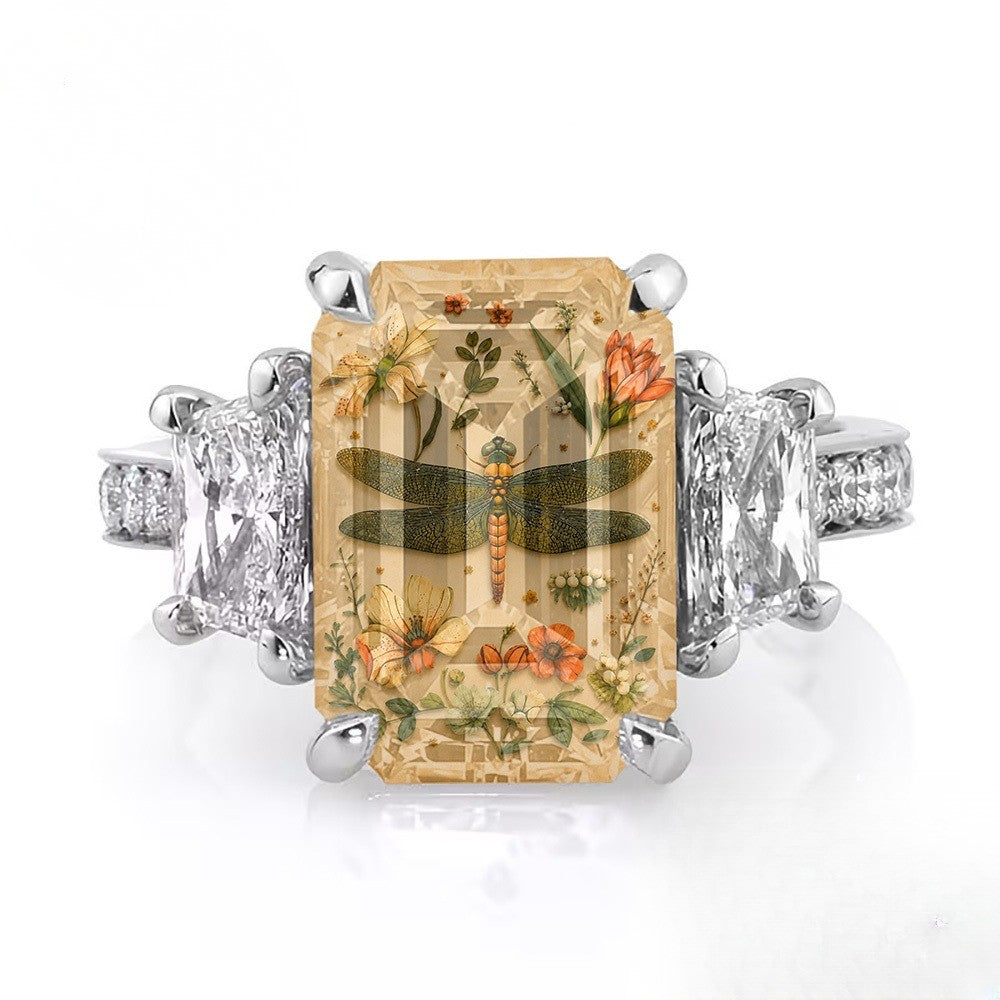Dragonfly Botanical Ring