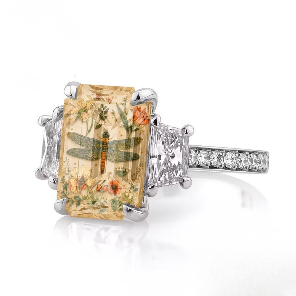 Dragonfly Botanical Ring