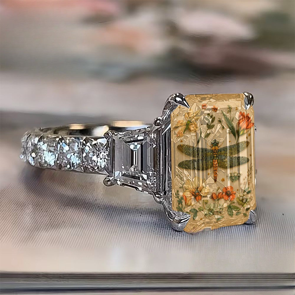 Dragonfly Botanical Ring