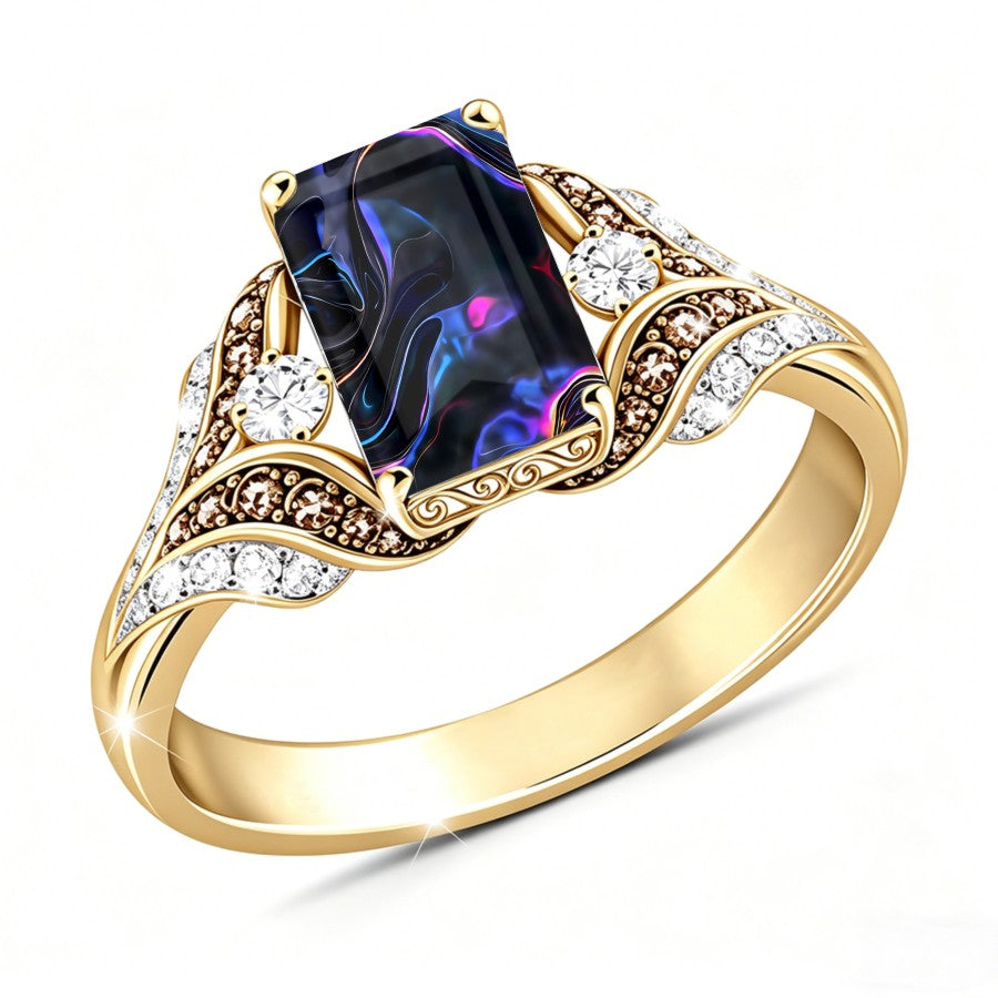 Abstract Neon Square Ring