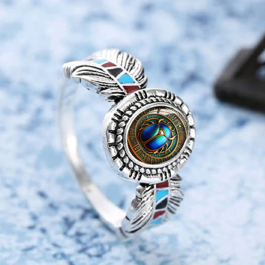 Scarab Beetle Statement Ring