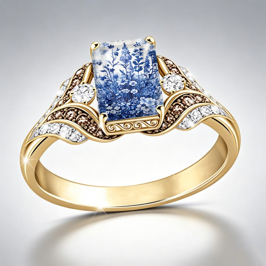 Blue Botanical Garden Ring