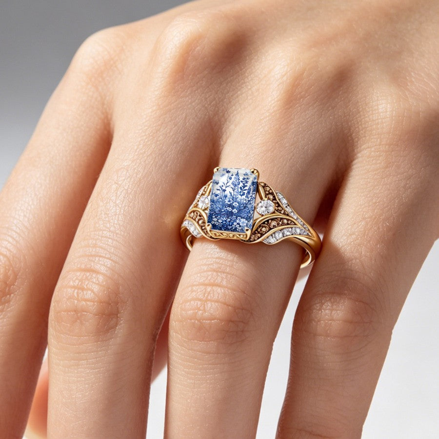 Blue Botanical Garden Ring