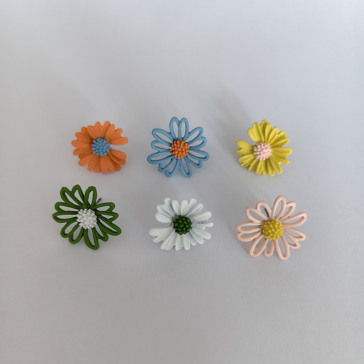 Colorful Daisy Stud Earring Set