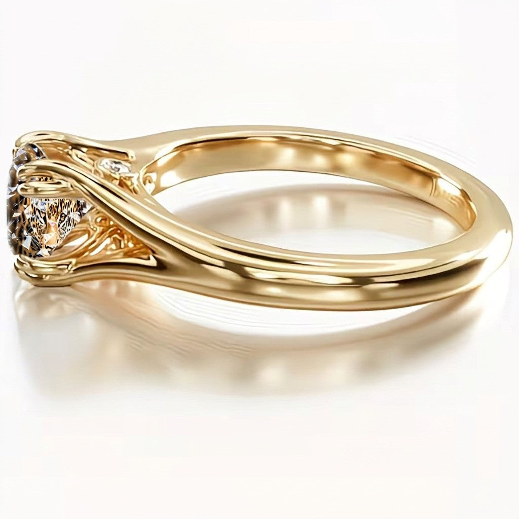 Leopard Face Prong Ring