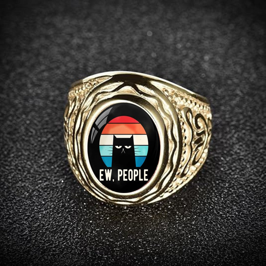 Sunset Cat Statement Ring