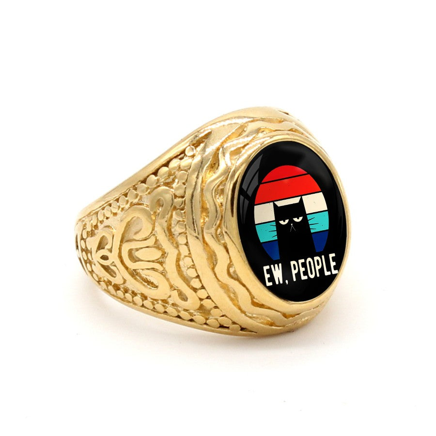 Sunset Cat Statement Ring