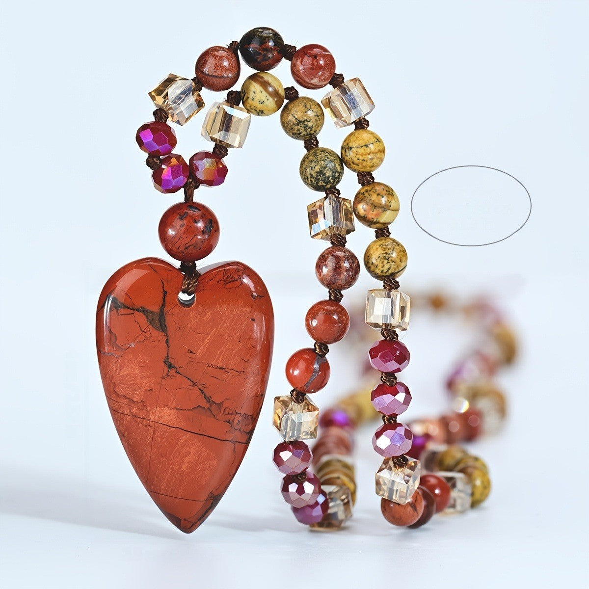 Red Heart Beaded Necklace