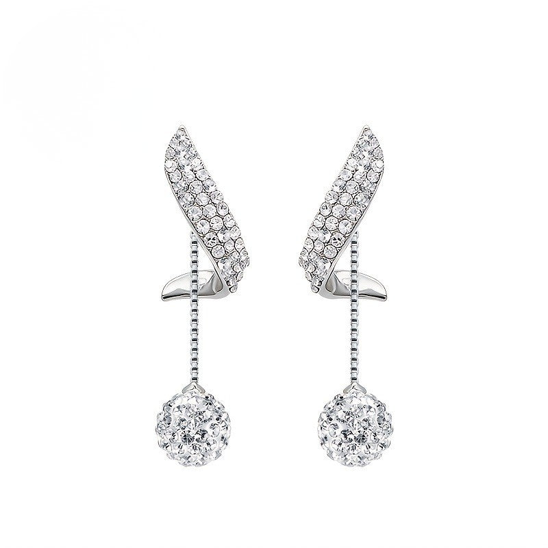 Crystal S-Shape Drop Earrings