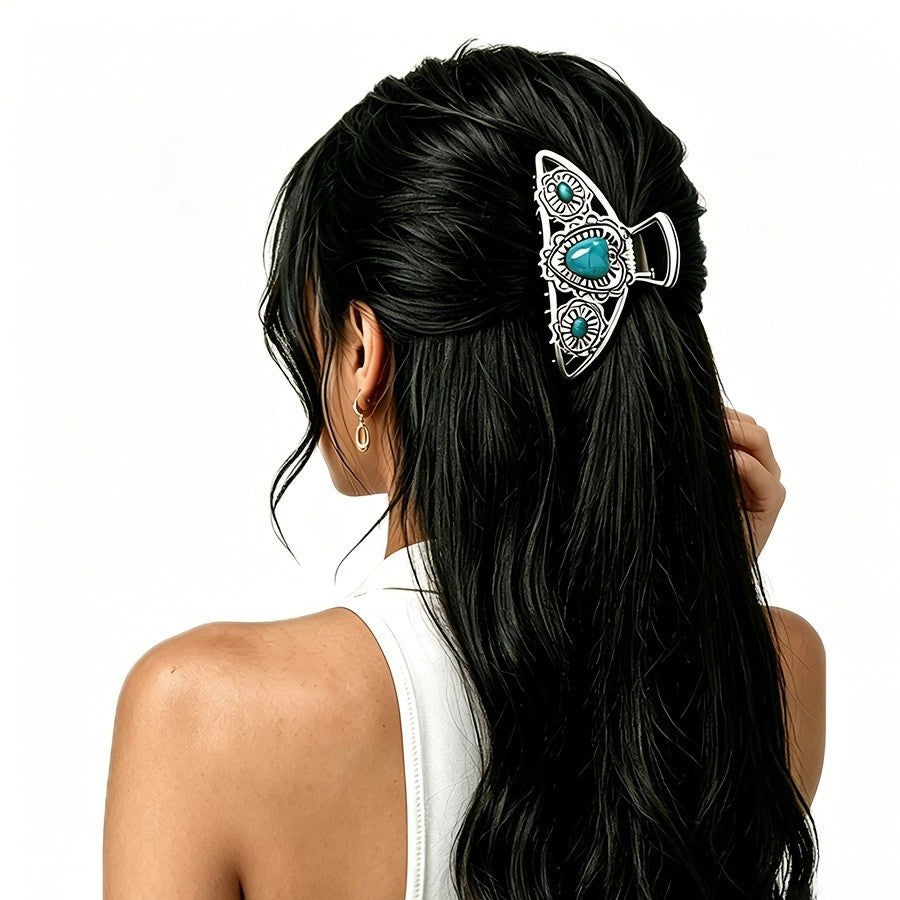 Turquoise Heart Hair Clip