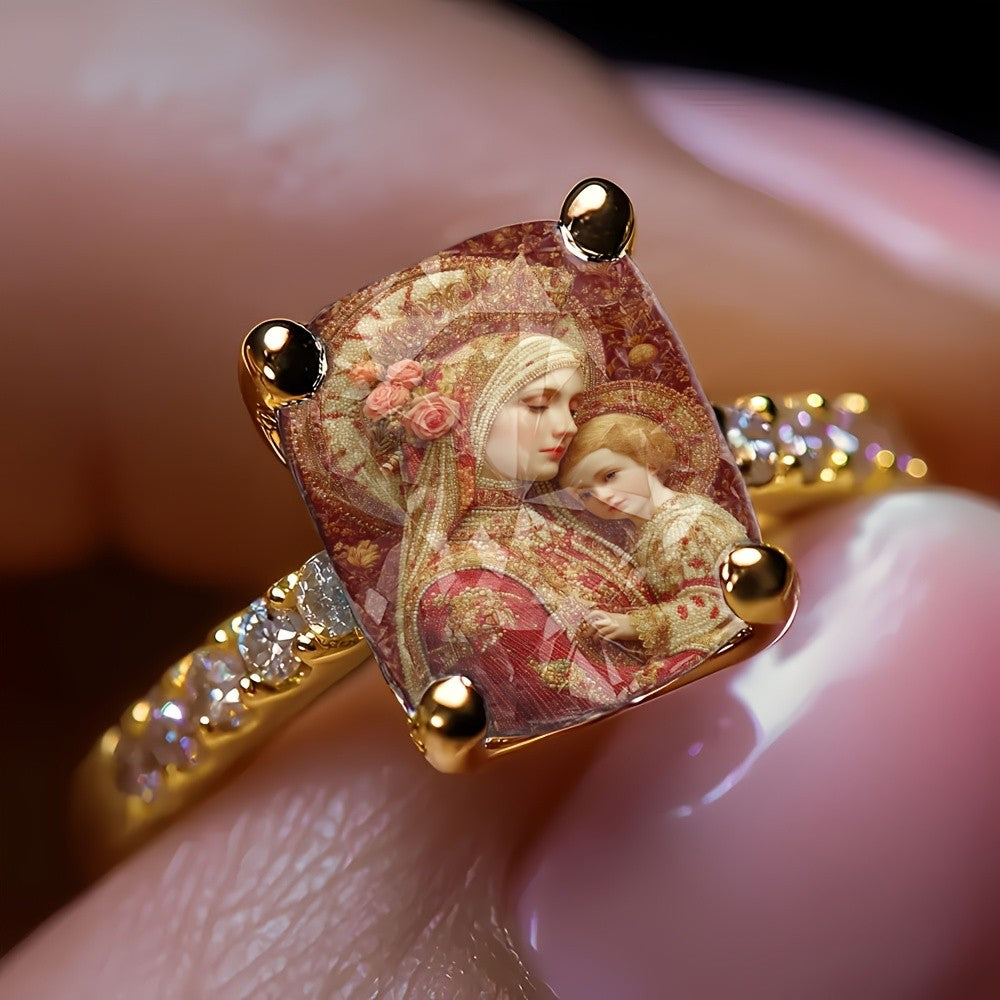 Madonna & Child Square Ring