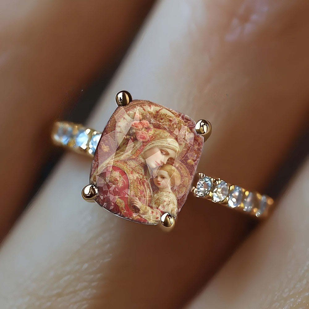 Madonna & Child Square Ring