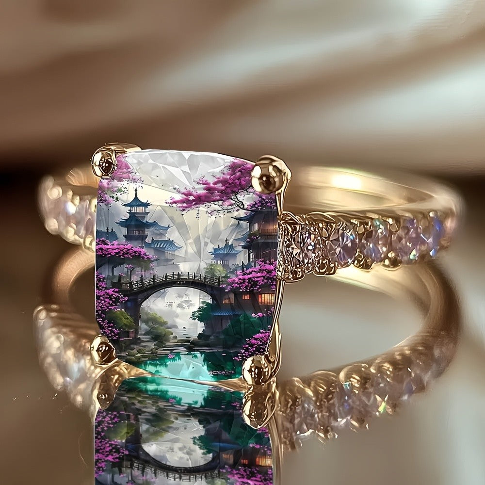 Pagoda Garden Square Ring
