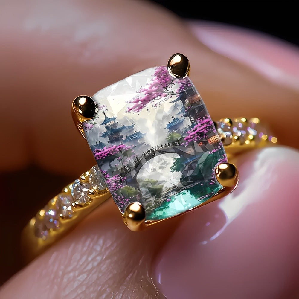 Pagoda Garden Square Ring
