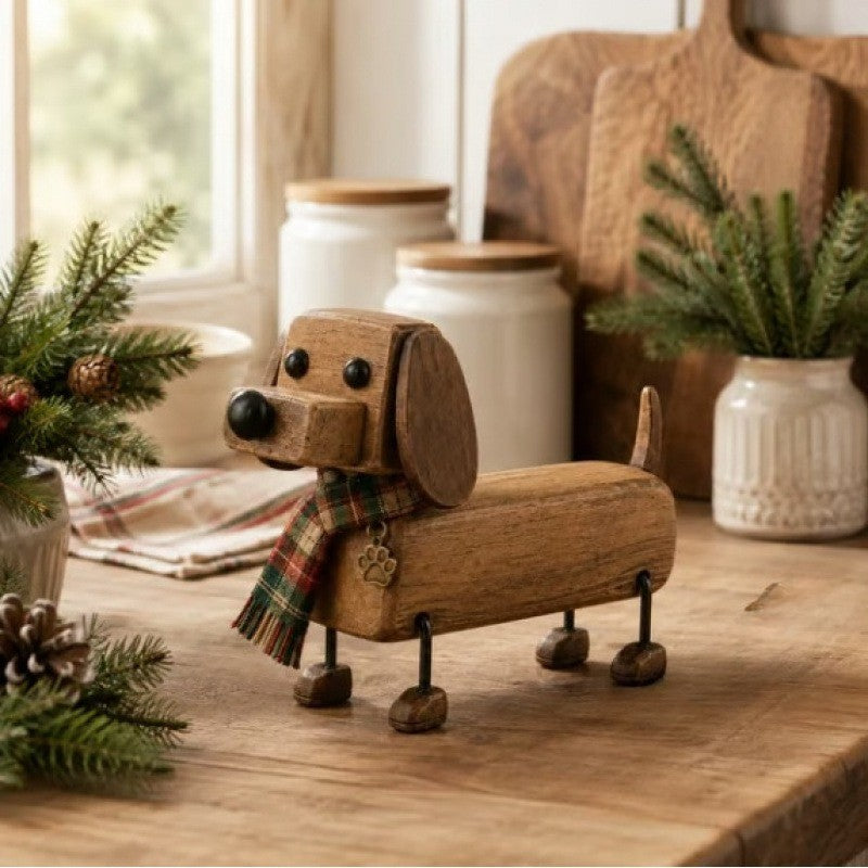 Plaid Scarf Dachshund Figurine