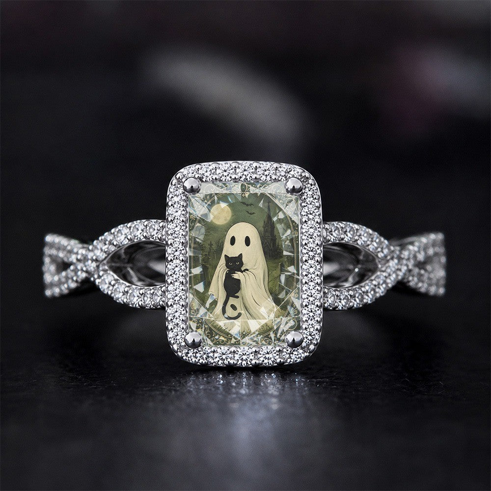 Black Ghost & Cat Square Ring