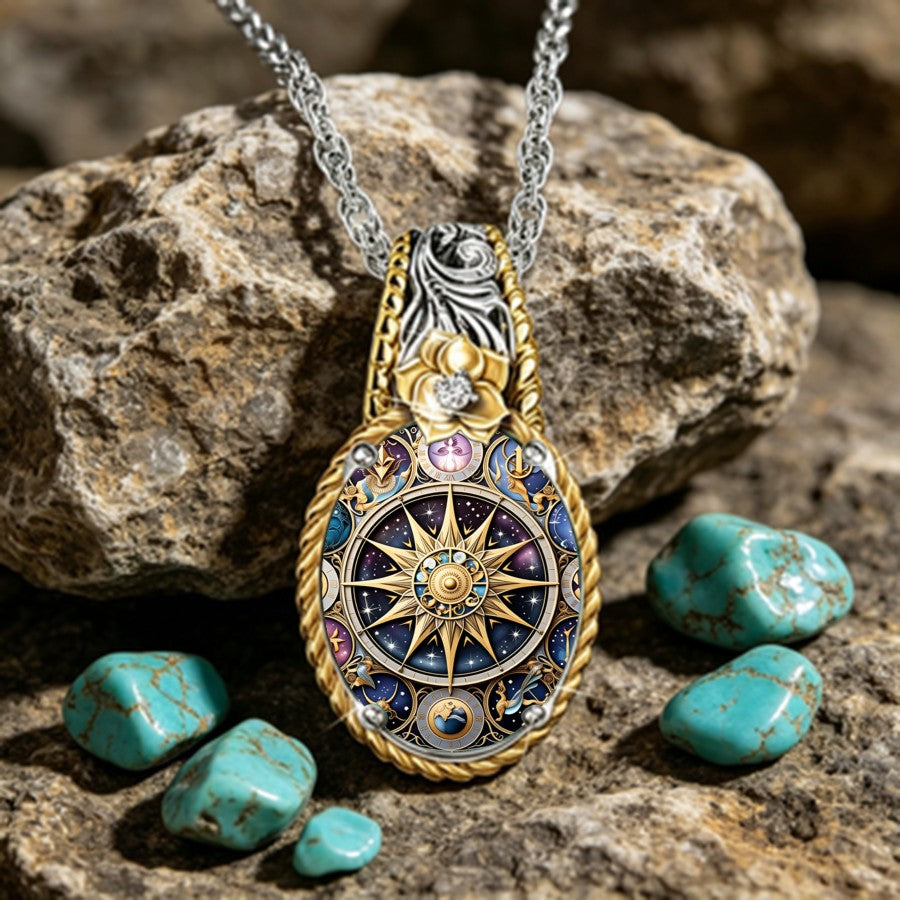 Celestial Compass Pendant Necklace