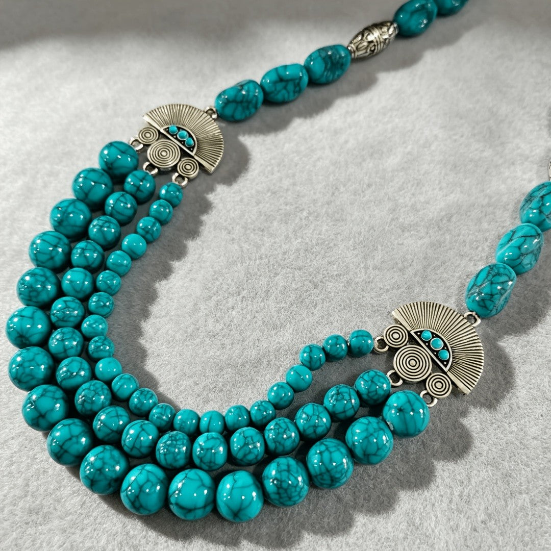 Turquoise Fan Layered Necklace