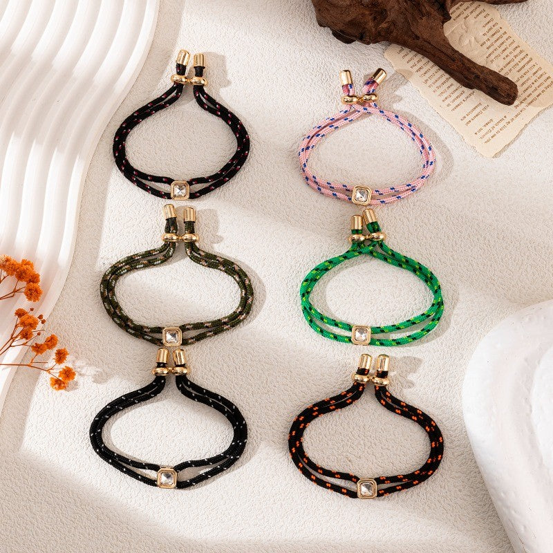 Square Charm Woven Bracelet