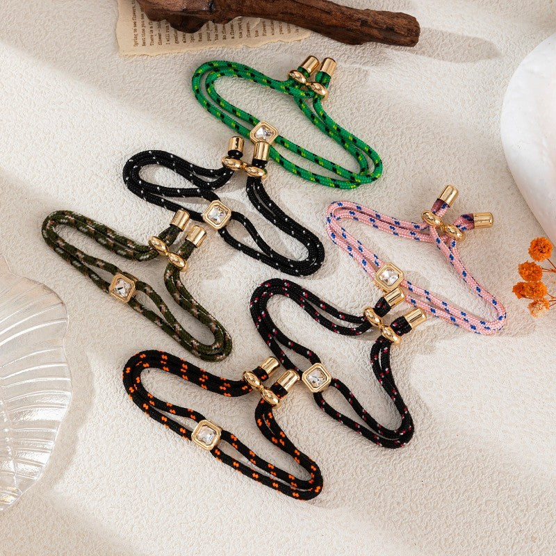 Square Charm Woven Bracelet