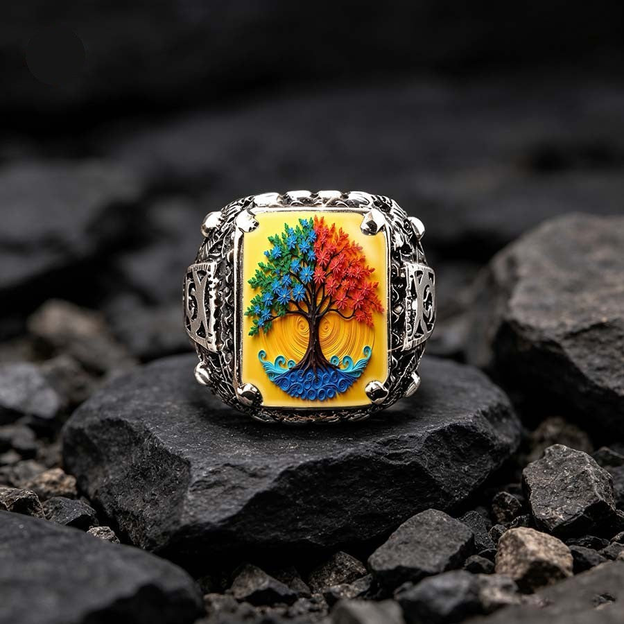 Colorful Tree of Life Ring