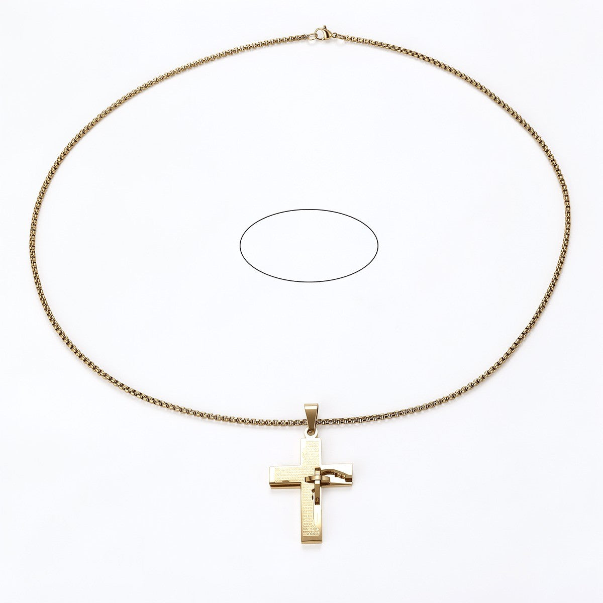 Inscribed Crucifix Necklace