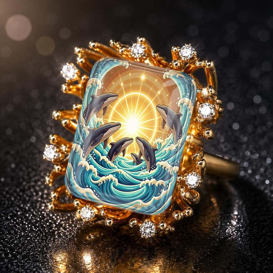 Dolphin Wave Square Ring
