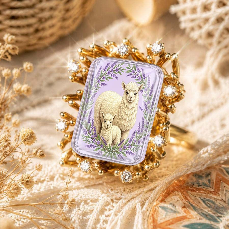 Lavender Alpaca Ring