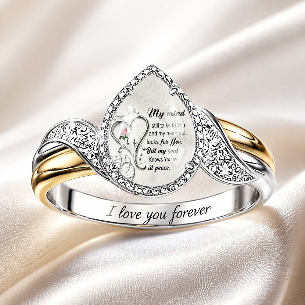 Message Teardrop Wrap Ring