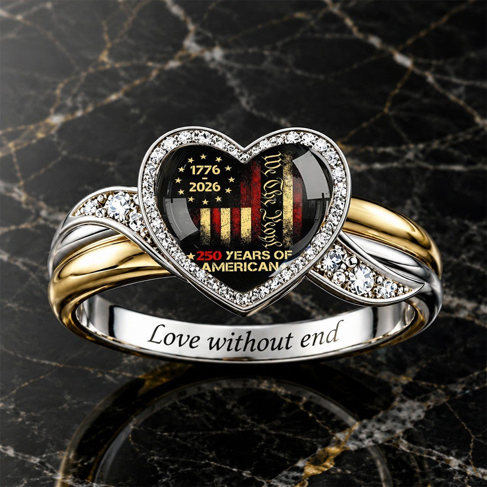 Patriotic Heart Statement Ring