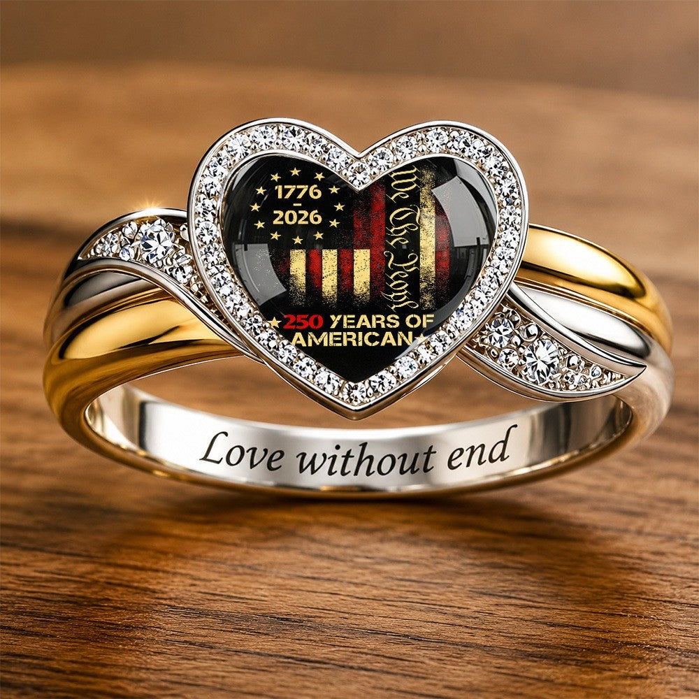 Patriotic Heart Statement Ring