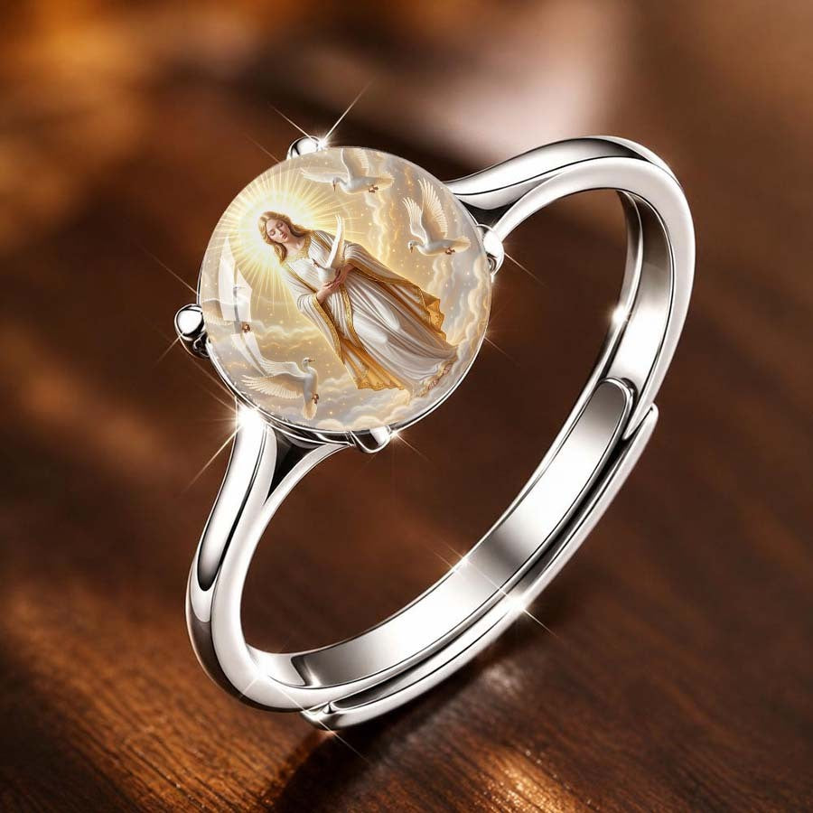 Angel & Dove Cabochon Ring