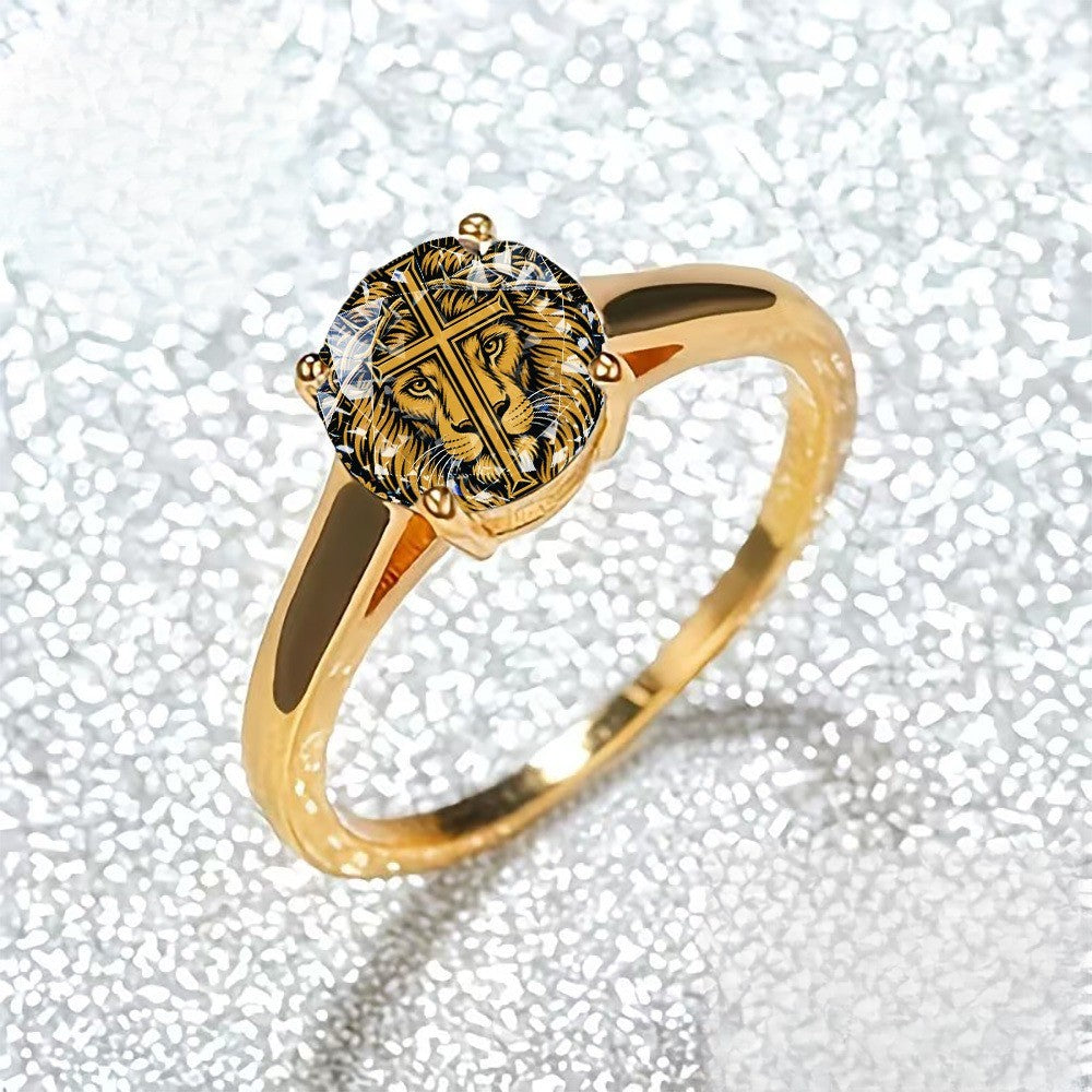 Lion & Cross Statement Ring