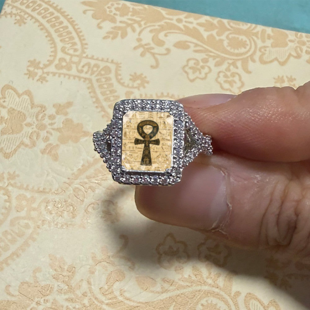 Ankh Square Statement Ring