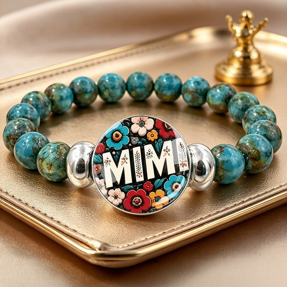 Floral Mim Turquoise Bead Bracelet
