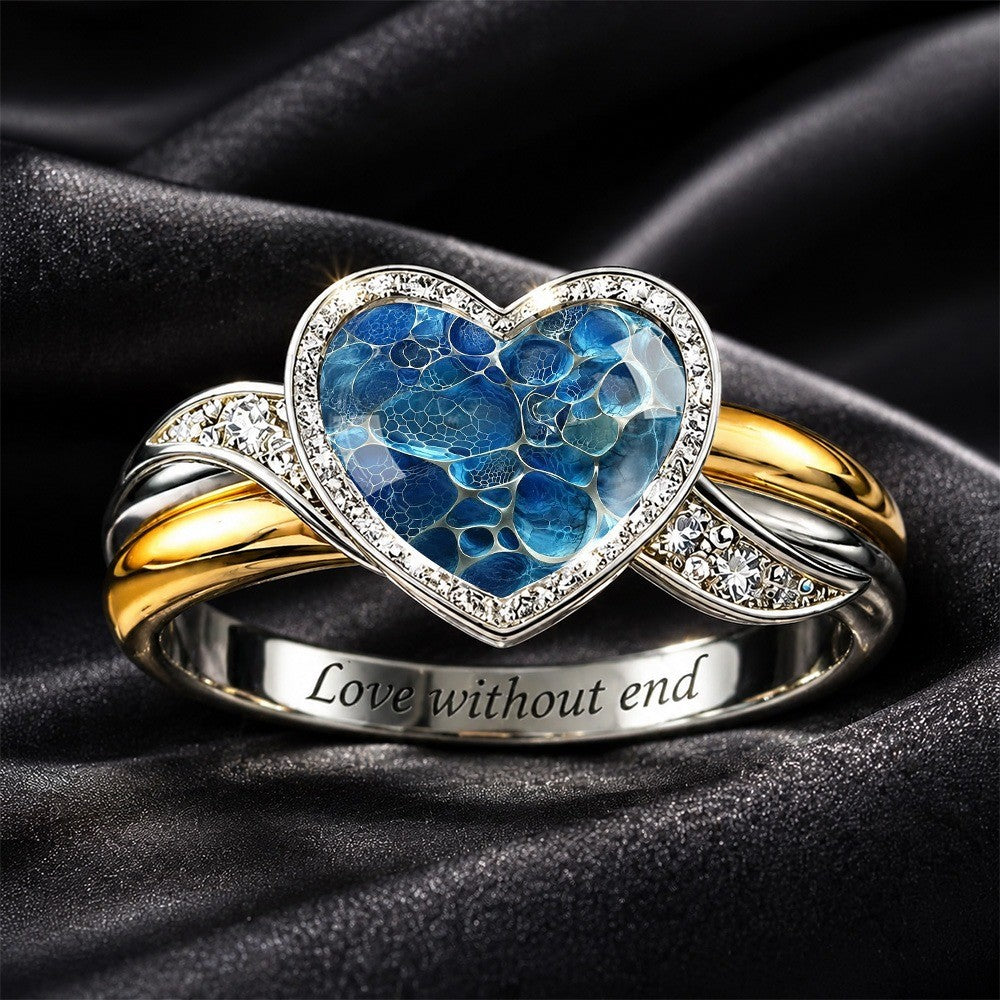 Blue Heart Statement Ring